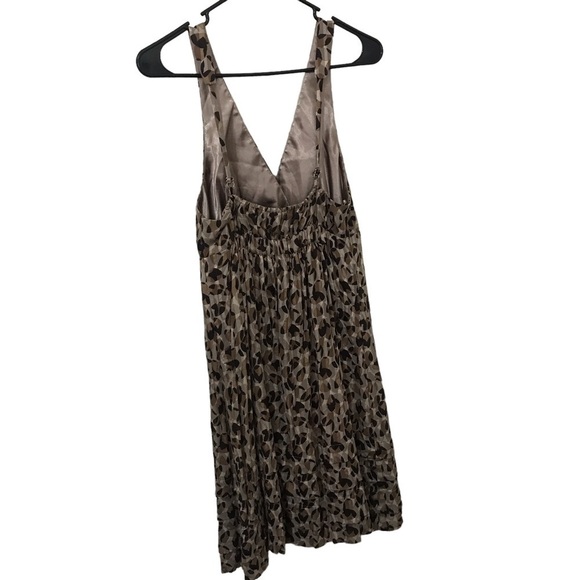 Bcbgmaxazria silk brown circle pattern mini dress - Picture 2 of 10
